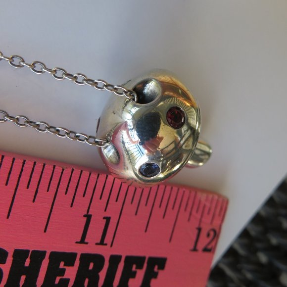 Elizabeth And James Large Mushroom Pendant On Chain Sterling Silver CZ - Picture 14 of 16